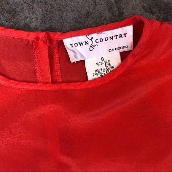 Elegant Orange Long Sleeve Blouse - Picture 4 of 6